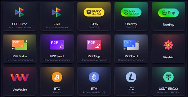 Методы оплаты